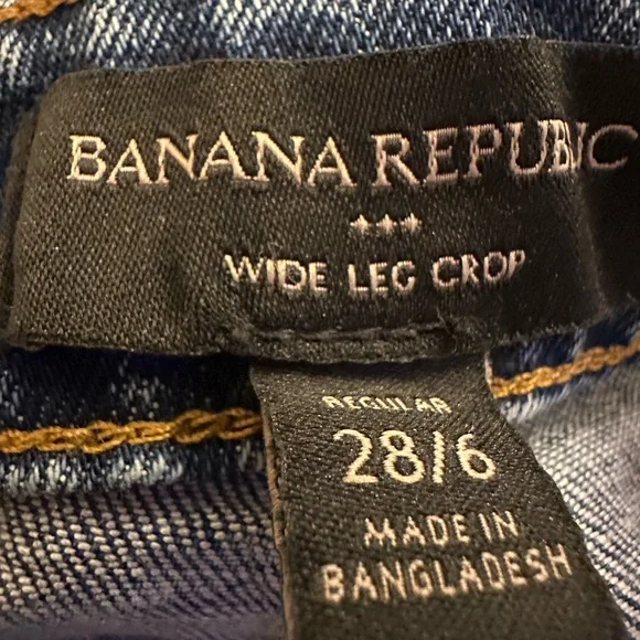 NWT Banana Republic Wide Leg Crop Cuffed Jeans Size 28/6 - Picture 7 of 11
